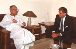 Jyoti Basu with Ratan Tata