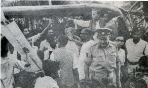 Jyoti Basu being arrested in 1966 in the FOOD MOVEMENT