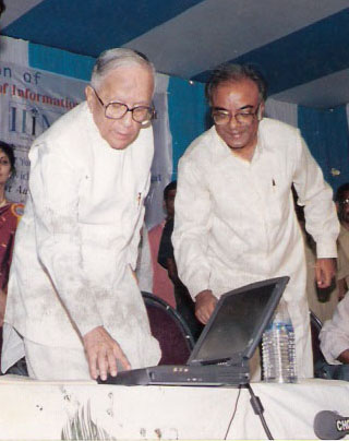 Jyoti Basu launching IIIM as the Computer Wing of Department of Youth Services, Govt. of WB